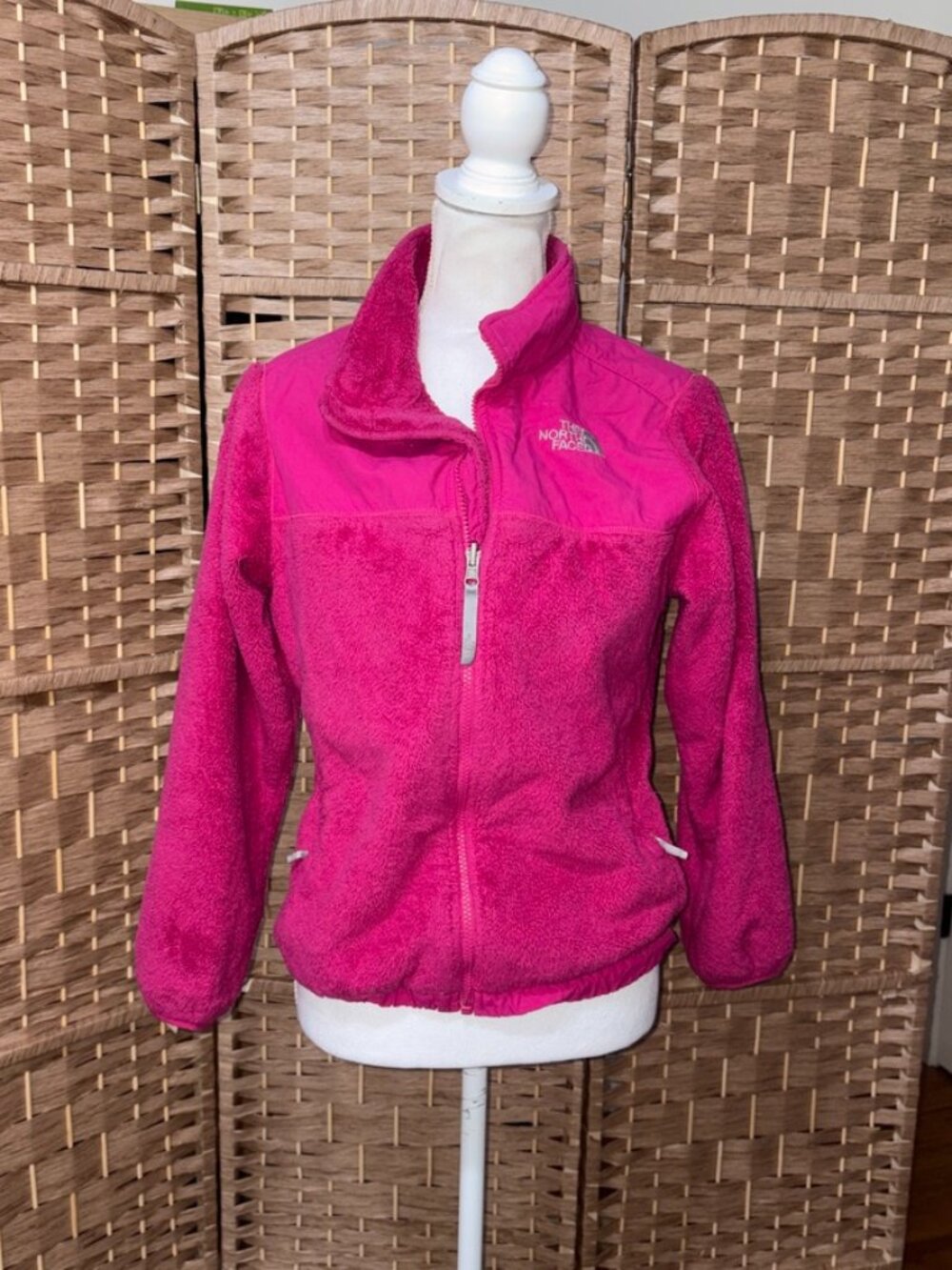 Kids' The North Face Denali Fleece Jacket Magenta Fuschia Full-Zip Soft L 14/16